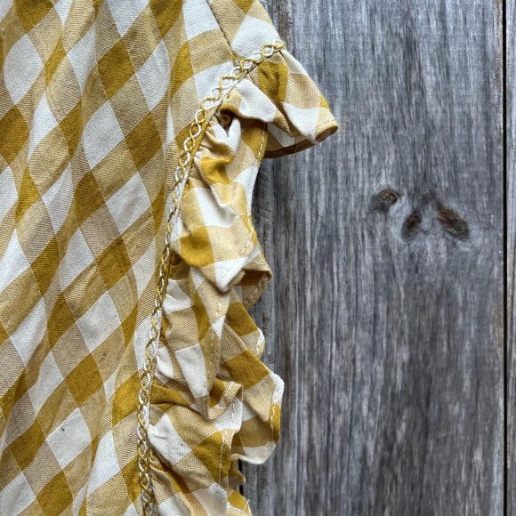 NWT MAX STUDIO Yellow Gingham Short Sleeve Pullover Top size Med - Picture 11 of 14